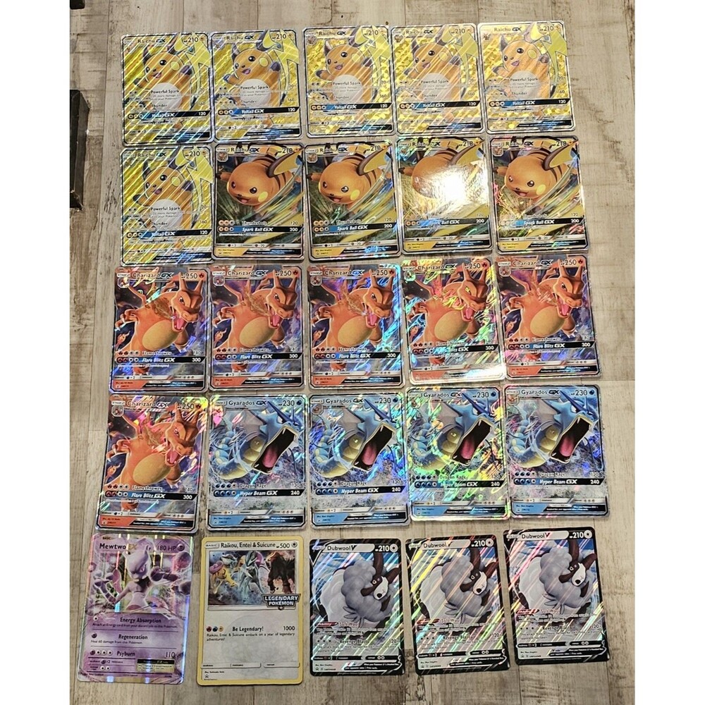 Pokemon Jumbo Card Lot 25 Oversized GX EX V Charizard Mewtwo Raikou Black Star